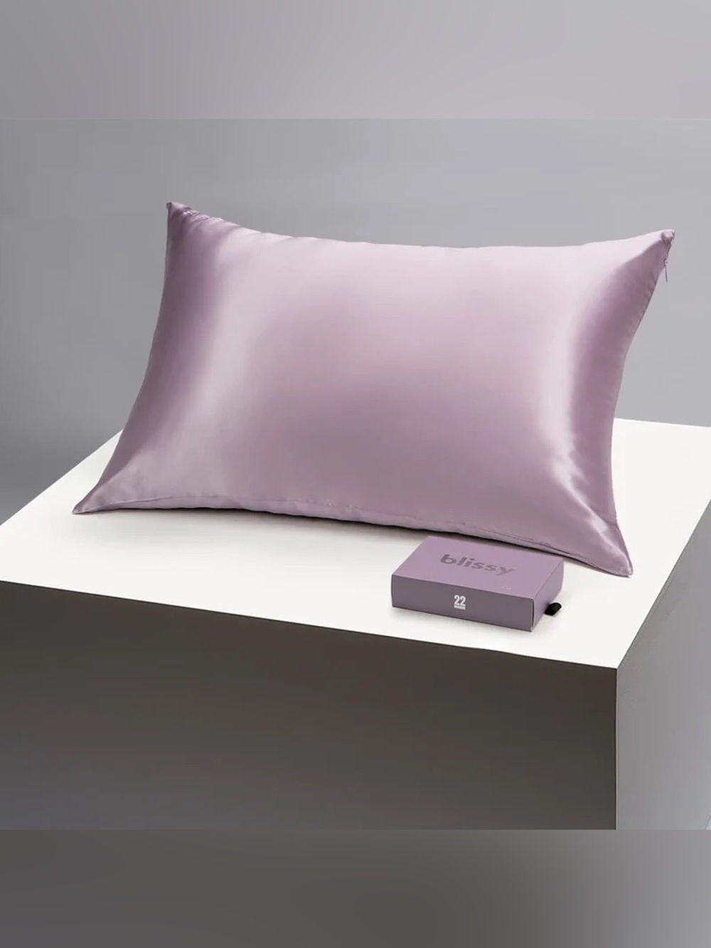 Blissy 100% Pure Mulberry Silk Standard Pillowcase Lavender Light Purple Zipped